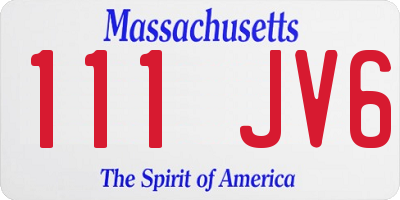 MA license plate 111JV6
