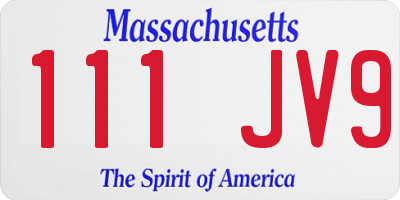MA license plate 111JV9
