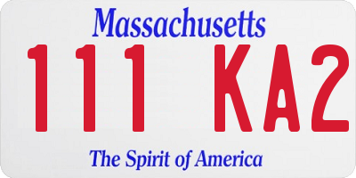 MA license plate 111KA2