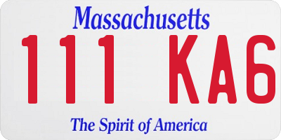 MA license plate 111KA6