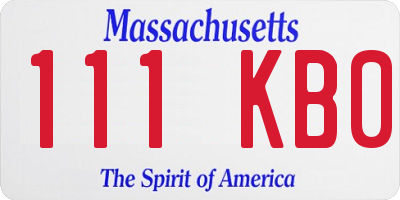 MA license plate 111KB0