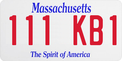 MA license plate 111KB1
