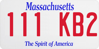 MA license plate 111KB2