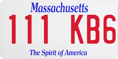 MA license plate 111KB6