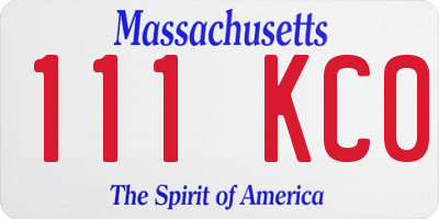MA license plate 111KC0