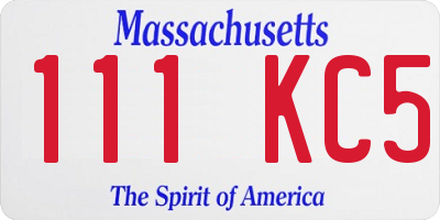 MA license plate 111KC5