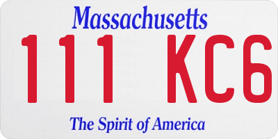 MA license plate 111KC6