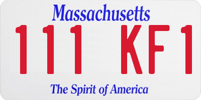 MA license plate 111KF1