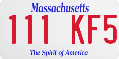 MA license plate 111KF5