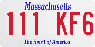 MA license plate 111KF6