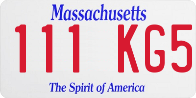 MA license plate 111KG5
