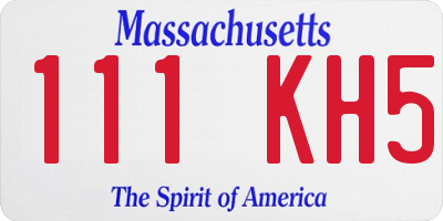 MA license plate 111KH5