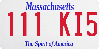 MA license plate 111KI5