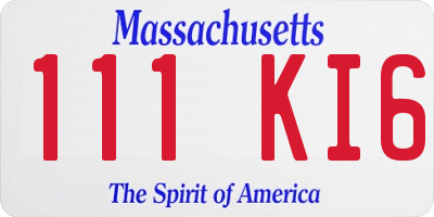 MA license plate 111KI6