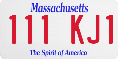 MA license plate 111KJ1