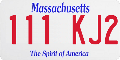 MA license plate 111KJ2