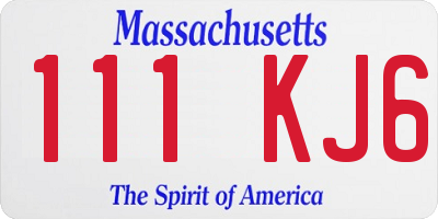 MA license plate 111KJ6