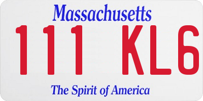MA license plate 111KL6