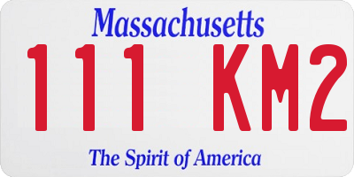 MA license plate 111KM2