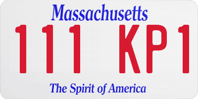 MA license plate 111KP1