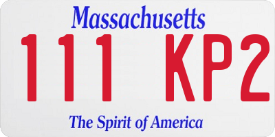 MA license plate 111KP2