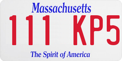 MA license plate 111KP5