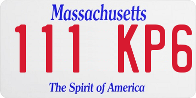 MA license plate 111KP6