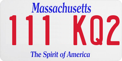 MA license plate 111KQ2