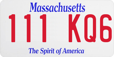 MA license plate 111KQ6