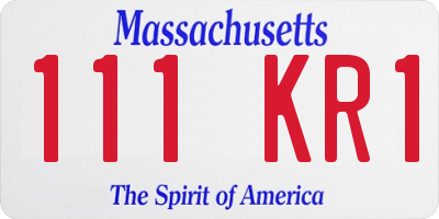 MA license plate 111KR1