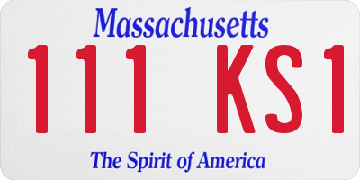 MA license plate 111KS1