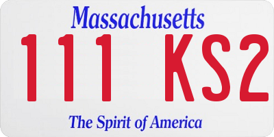 MA license plate 111KS2