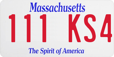 MA license plate 111KS4