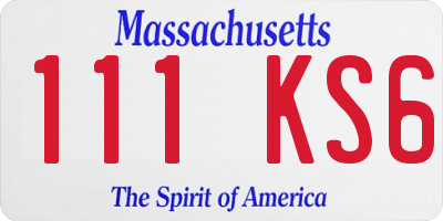 MA license plate 111KS6