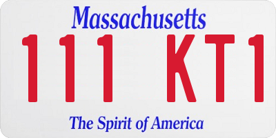 MA license plate 111KT1