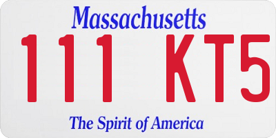 MA license plate 111KT5