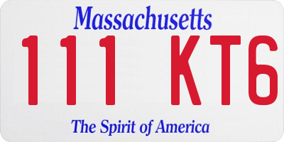 MA license plate 111KT6