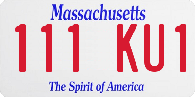 MA license plate 111KU1