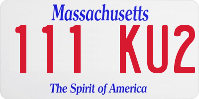 MA license plate 111KU2