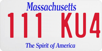 MA license plate 111KU4