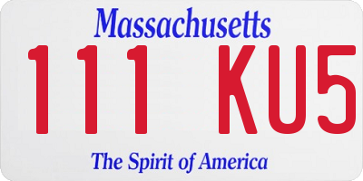 MA license plate 111KU5