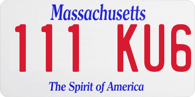 MA license plate 111KU6