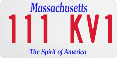 MA license plate 111KV1