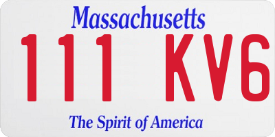 MA license plate 111KV6