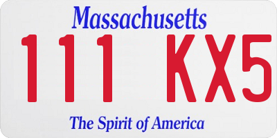 MA license plate 111KX5