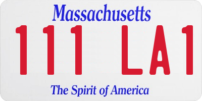 MA license plate 111LA1