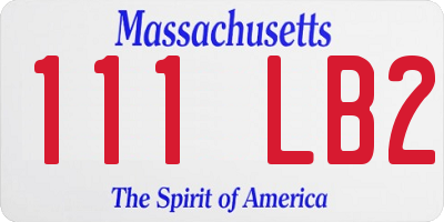 MA license plate 111LB2