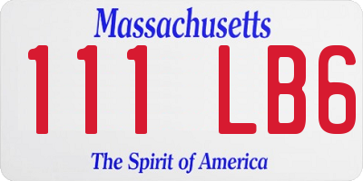 MA license plate 111LB6