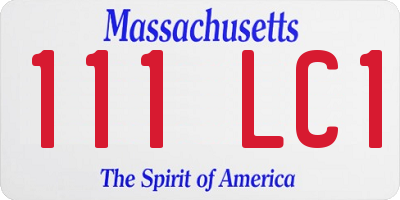 MA license plate 111LC1