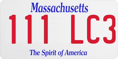 MA license plate 111LC3